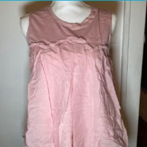Style & Co Womens Ruched Pink Sleeveless Round Neck Casual Blouse Top Size PM